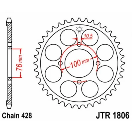 Couronne JT SPROCKETS acier standard 1806 – 428