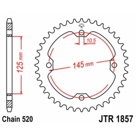 Couronne JT SPROCKETS acier standard 1857 – 520