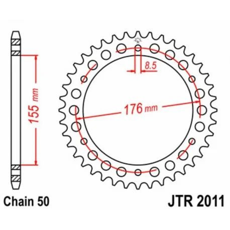 Couronne JT SPROCKETS acier standard 2011 – 530