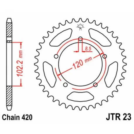 Couronne JT SPROCKETS acier standard 23 – 420