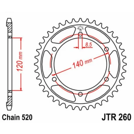 Couronne JT SPROCKETS acier standard 260 – 520