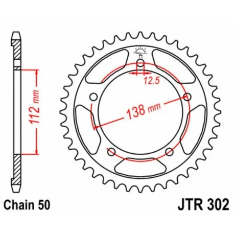 Couronne JT SPROCKETS acier standard 302 – 530