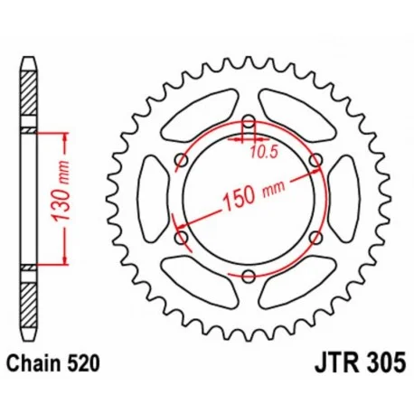 Couronne JT SPROCKETS acier standard 305 – 520