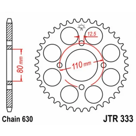 Couronne JT SPROCKETS acier standard 333 – 630