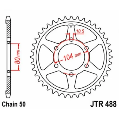 Couronne JT SPROCKETS acier standard 488 – 530