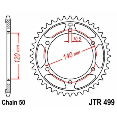 Couronne JT SPROCKETS acier standard 499 – 530