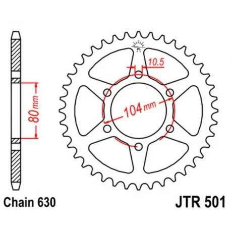 Couronne JT SPROCKETS acier standard 501 – 630