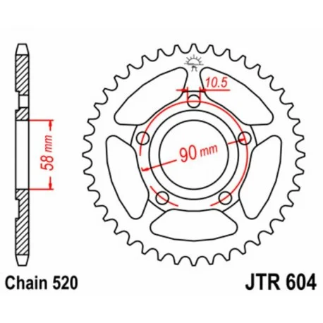 Couronne JT SPROCKETS acier standard 604 – 520