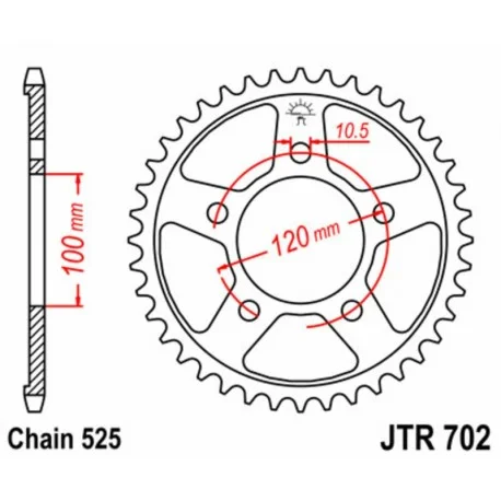 Couronne JT SPROCKETS acier standard 702 – 525