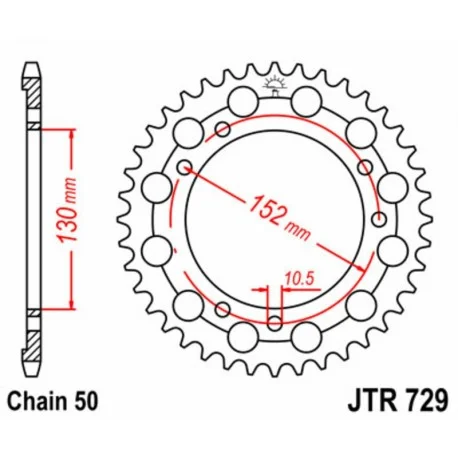 Couronne JT SPROCKETS acier standard 729 – 530