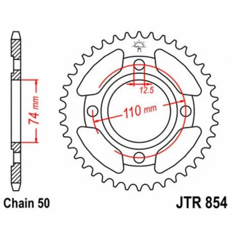 Couronne JT SPROCKETS acier standard 854 – 530