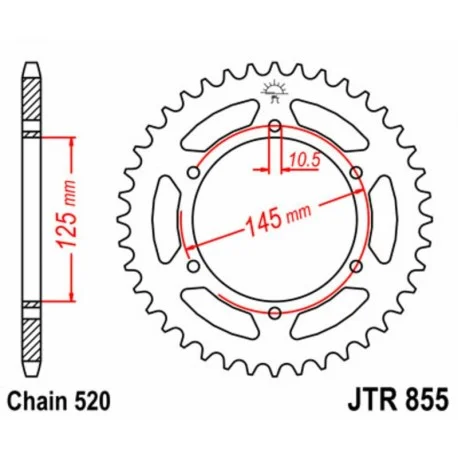 Couronne JT SPROCKETS acier standard 855 – 520