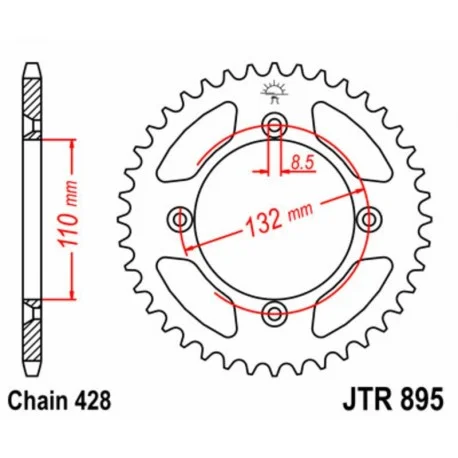 Couronne JT SPROCKETS acier standard 895 – 428