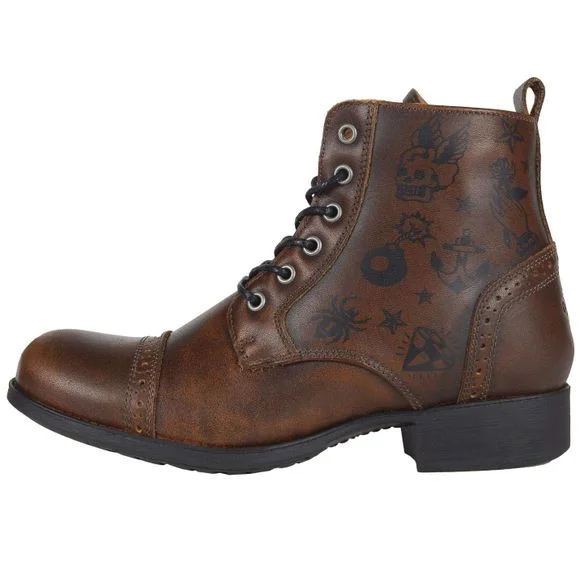 Demi-bottes Helstons MEHARI MOTIFS MARRON – Marron Ref : HS0990