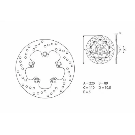 Disque de frein arriere BREMBO Oro 68B40744