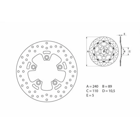 Disque de frein arriere BREMBO Oro 68B40771