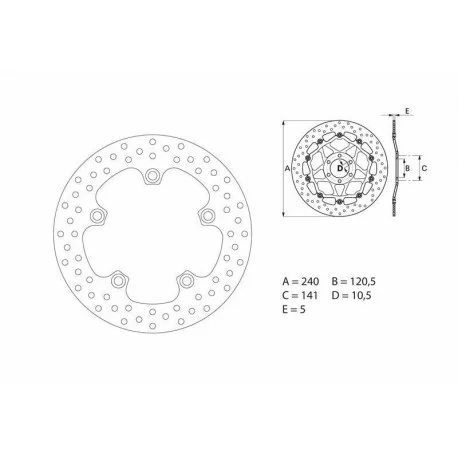 Disque de frein arriere BREMBO Oro 68B40785