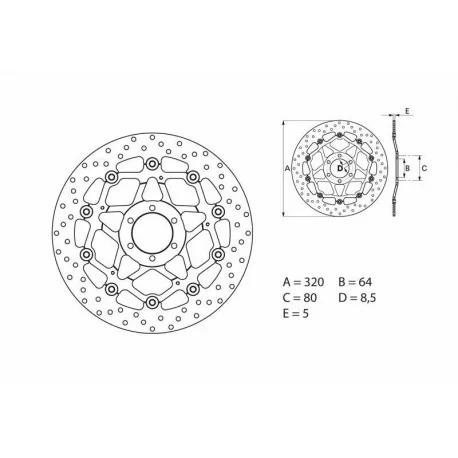 Disque de frein avant BREMBO oro rond flottant 78B40870
