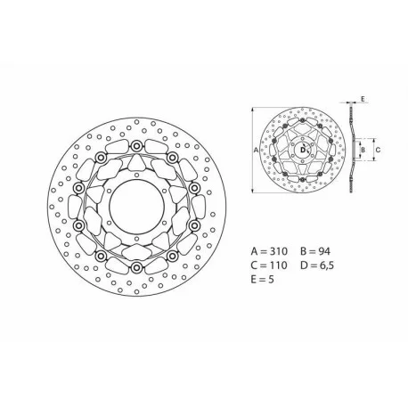 Disque de frein BREMBO Oro flottant 78B40867
