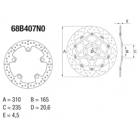 Disque de frein BREMBO Serie Oro fixe – 68B407N0