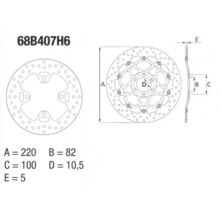 Disque de frein BREMBO Serie Oro fixe68B407H6