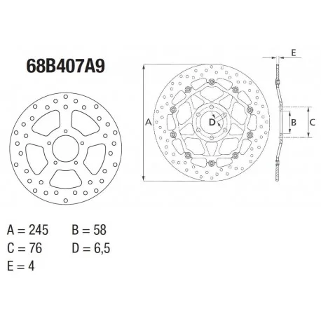 Disque de frein BREMBO Serie Oro Semi-flottant 78B408A9