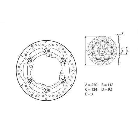 Disque de frein flottant moto brembo 78B40812