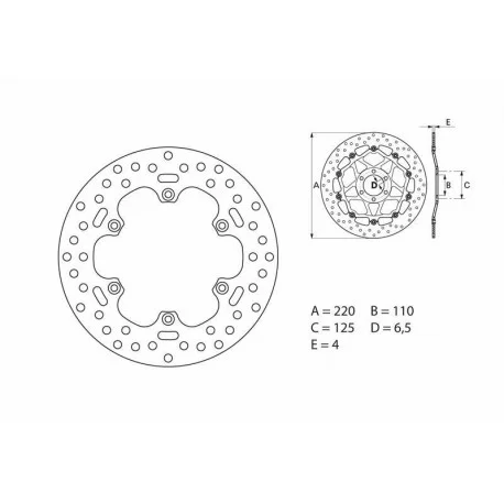 Disque de frein moto BREMBO ORO 68B40752