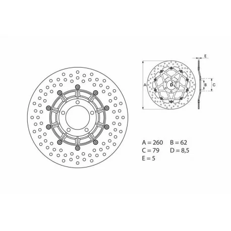 Disque de frein moto BREMBO ORO 68B407B1