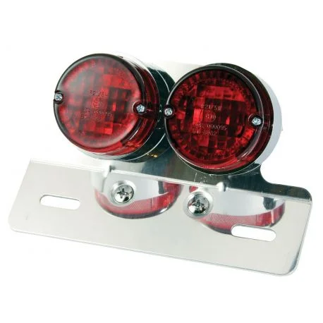 Double feux chrome ronds