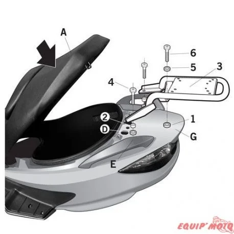 Fixation Top case Piaggio 50 TYPHOON 99-03