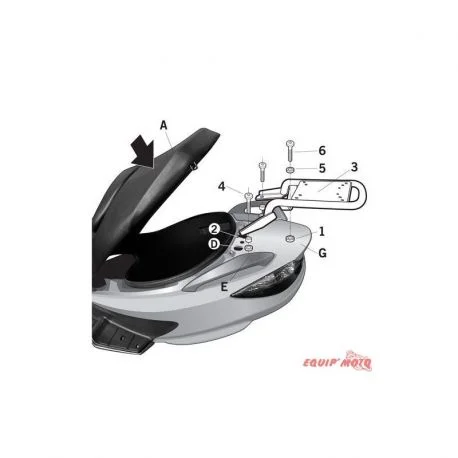 Fixation Top case SHAD YAMAHA AEROX 50 / 100 1997-2007