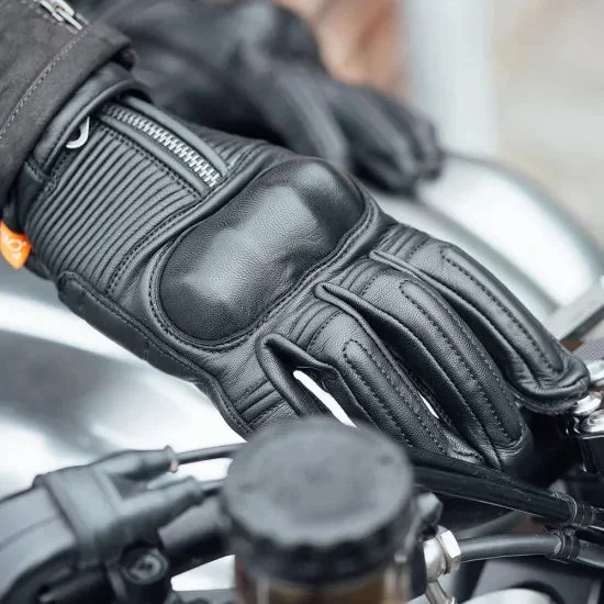 Gants en cuir noir Merlin Glory D3O MLG044/BLK