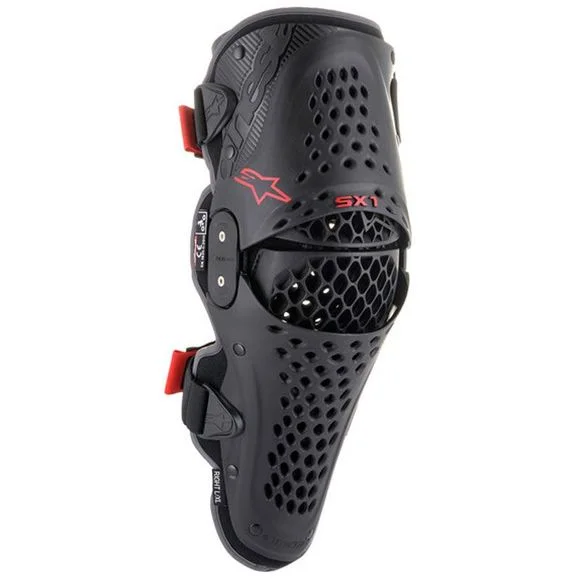 Genouillères Alpinestars SX1 V2 2023 – Noir / Rouge Ref : AP12201