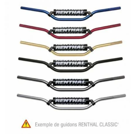 Guidon Ø22,2mm avec barre RENTHAL Classic Enduro mousse noire