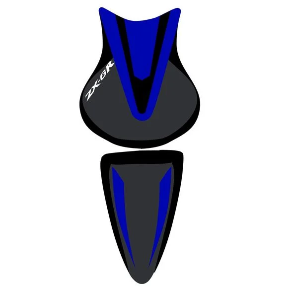 Housse de selle Bagster Azur Nacré/Noir/Lettres BlanchesKAWASAKI 600 NINJA ZX-6 R (ZX600P) – 2008Ref : 2190F