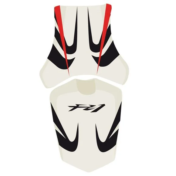 Housse de selle Bagster Blanc/Noir/Rouge/Lettres Noires Ref : 2179E
