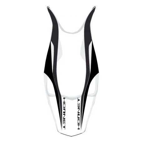 housse de selle bagster HONDA 600 HORNET 2008-2009 BLANC/NOIR MAT/LETTRES NOIRES
