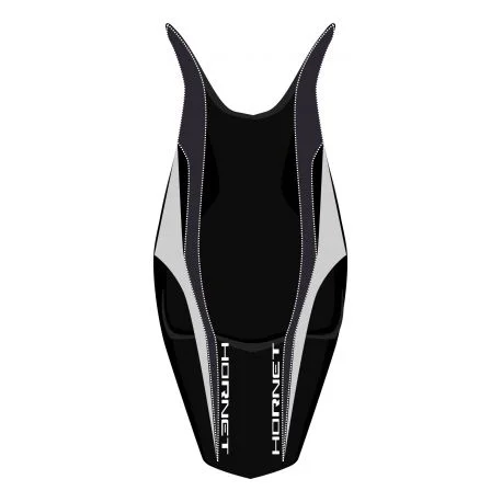 housse de selle bagster HONDA 600 HORNET 2008-2009 NOIR/NOIR MAT/GRIS CLAIR/LETTRES BLANCHES