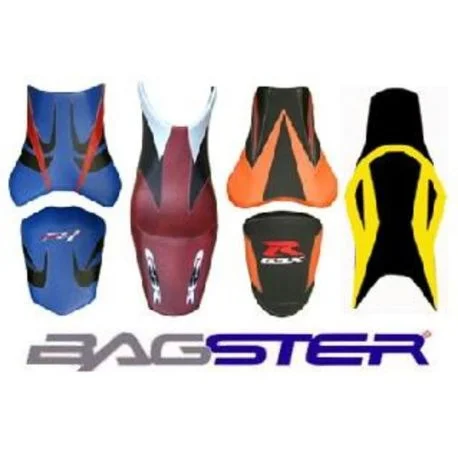 housse de selle bagster HONDA 600 HORNET 2009 ACIER/ROUGE FONCE/LETTRES NOIRES
