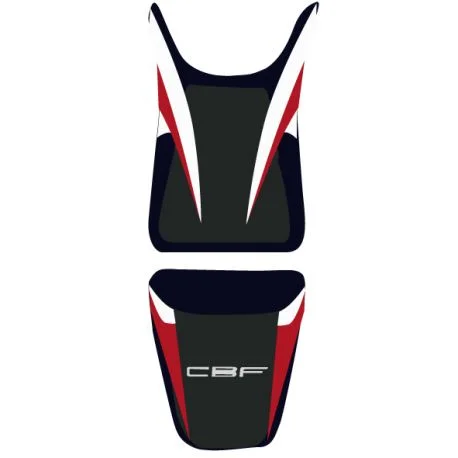 housse de selle bagster HONDA CBF600S 2010-2011 BLANC/NOIR/LETTRES BLANCHES