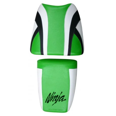 housse de selle bagster KAWASAKI ZX7R 2001-2002 VERT/BLANC/NOIR/LETTRESNOIRES