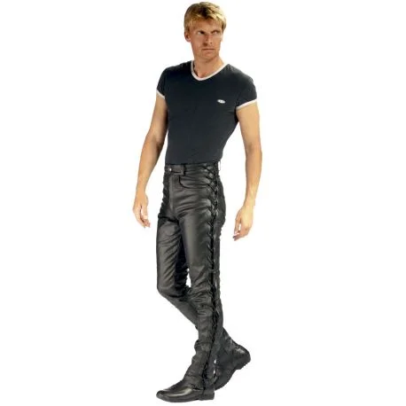 Jeans Cuir a lacets Homme