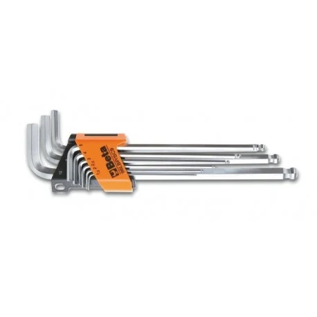 Jeu de 9 cles males 6 pans coudees a tete spherique BETA modele extra long