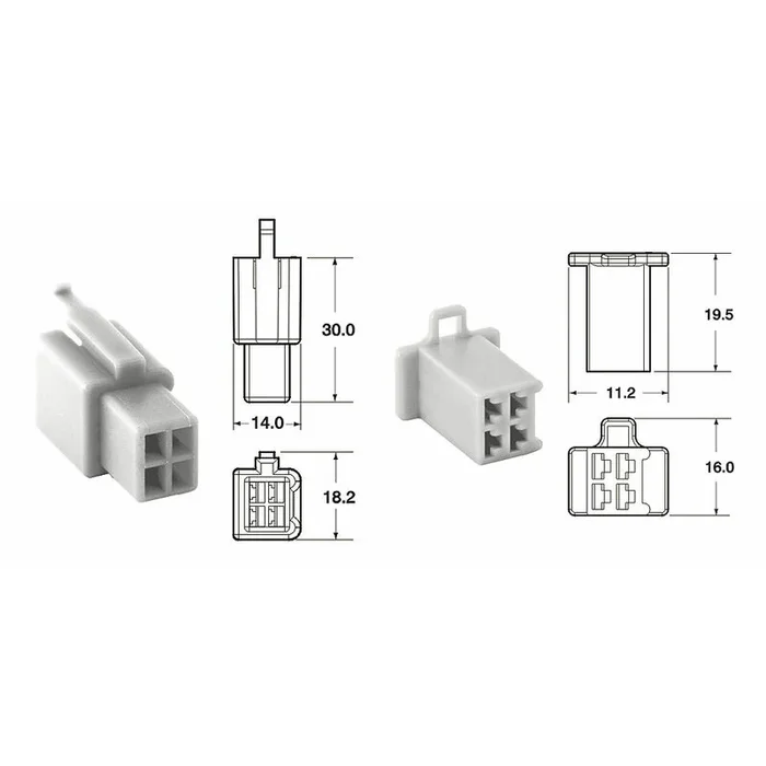 Jeu de connectiques 4 voies 110 ML BIHR type origine Ø0,5mm²/0,85mm² – 5 jeux complets