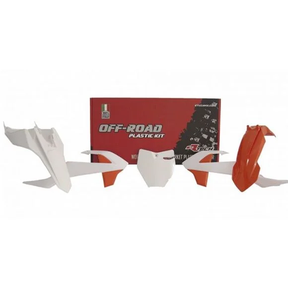 Kit plastiques R-tech 4 p KTM SX Orange/Blanc – Orange / BlancKTM 65 65 SX – 2016 – 2024Ref : RTH0292 / RKITKTMO19500