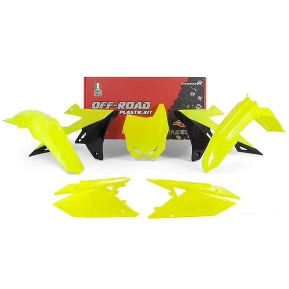 Kit plastiques R-tech 5 p Jaune Neon – Noir – Jaune / NoirSUZUKI 450 RM-Z 450 – 2018 – 2024Ref : RTH0362 / RKITRMZGF0518
