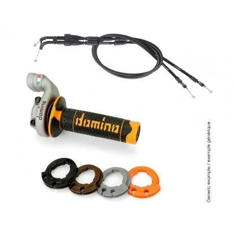 Kit poignees DOMINO KRK Evo avec cables revetements rouge noir