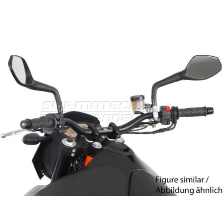Kit rehausse de guidon moto SW MOTECH 28mm hauteur 30mm noir
