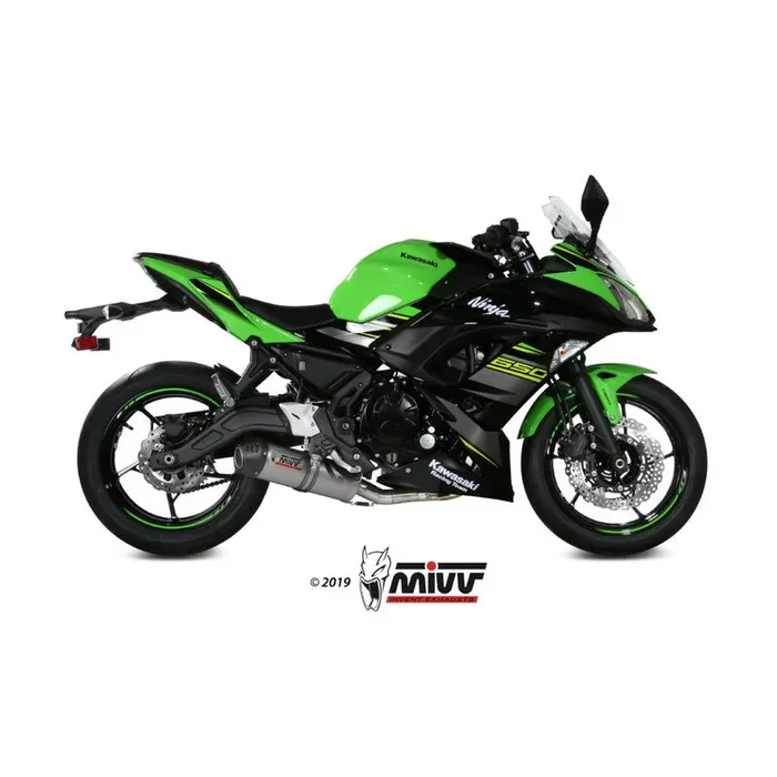 Ligne complète MIVV Oval titane/casquette carbone – Kawasaki Z650